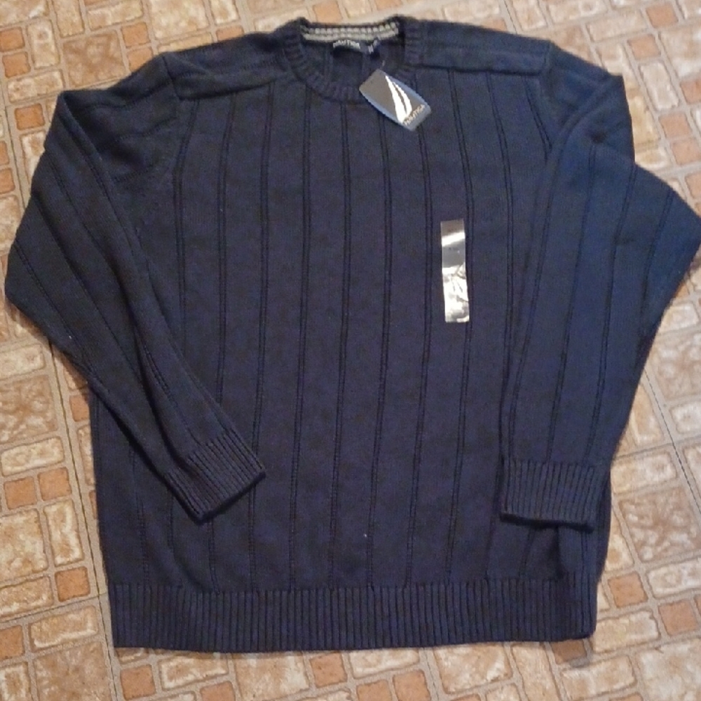 Nautica Men's Dark Blue Crewneck Sweater 100 Percent Cotton XXLarge